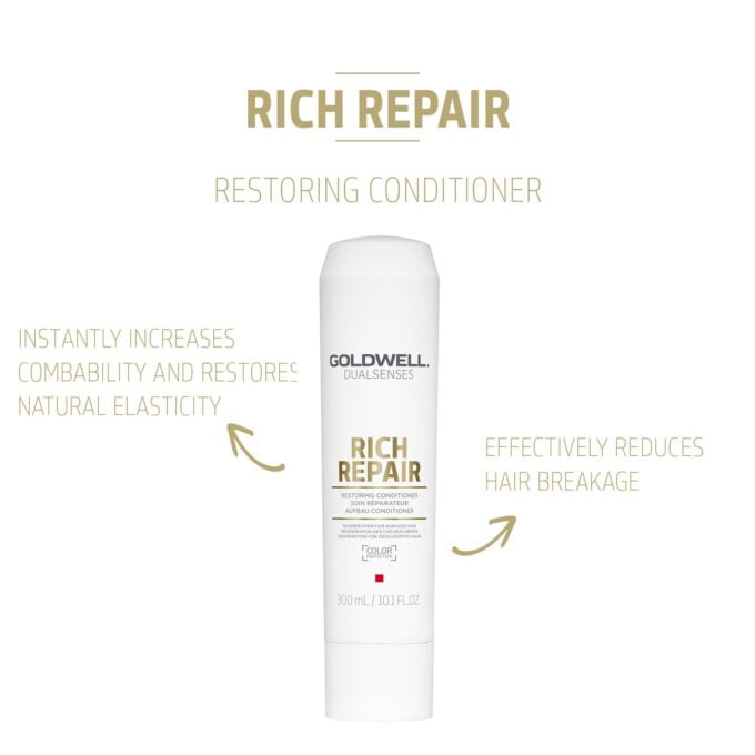 Goldwell Dualsenses Rich Repair Restoring Conditioner 300ml Halo Hair & Skin - khdskinhairbeautyau.com