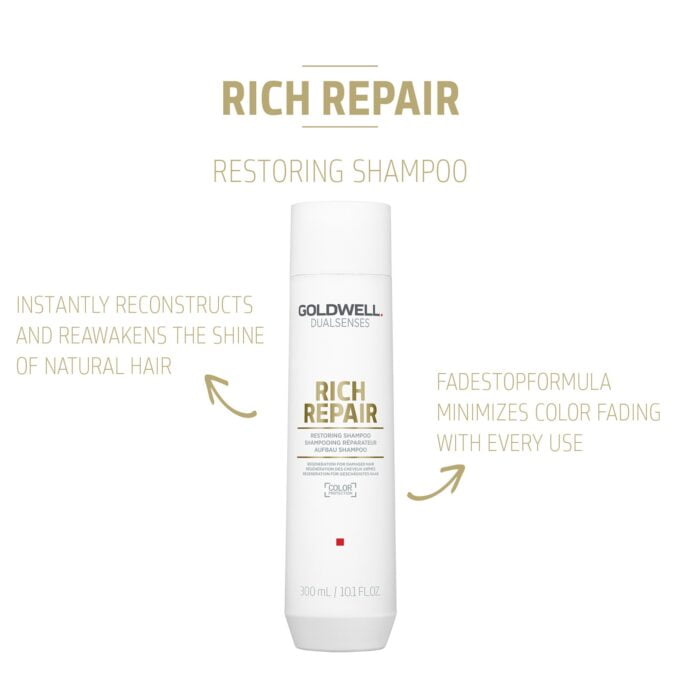 Goldwell Dualsenses Rich Repair Restoring Shampoo 300ml Halo Hair & Skin - khdskinhairbeautyau.com
