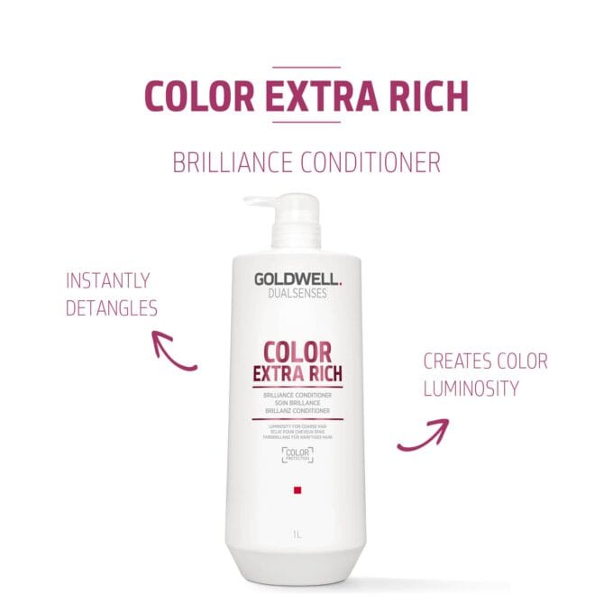 Goldwell Dualsenses Color Extra Rich Brilliance Shampoo 1000ml Halo Hair & Skin - khdskinhairbeautyau.com