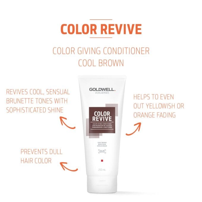 Goldwell Dualsenses Color Revive Conditioner - Cool Brown 200ml Halo Hair & Skin - khdskinhairbeautyau.com
