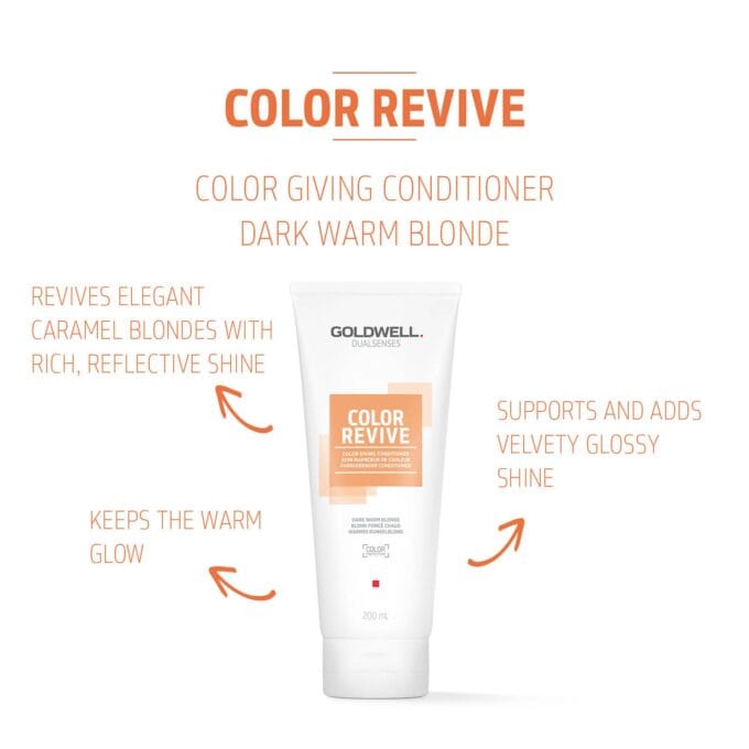 Goldwell Dualsenses Color Revive Conditioner - Dark Warm Blonde 200ml Halo Hair & Skin - khdskinhairbeautyau.com