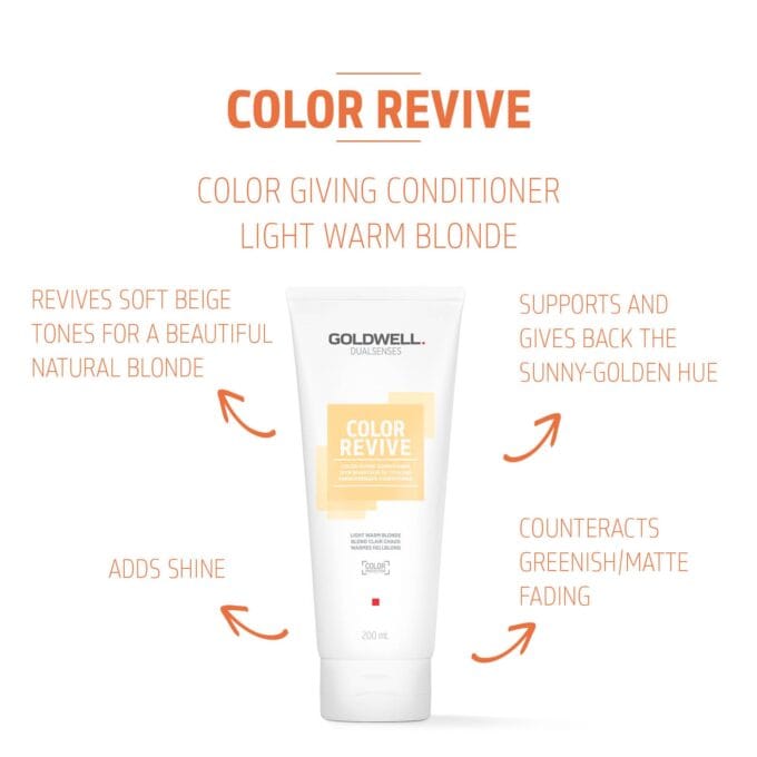Goldwell Dualsenses Color Revive Conditioner - Light Warm Blonde 200ml Halo Hair & Skin - khdskinhairbeautyau.com