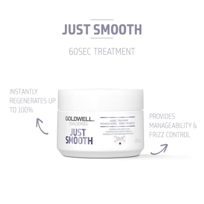 Goldwell Dualsenses Just Smooth 60 Second Treatment 200ml Halo Hair & Skin - khdskinhairbeautyau.com