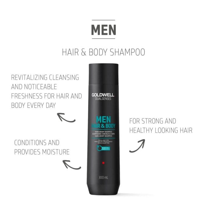 Goldwell Dualsenses Men Hair & Body Shampoo 300ml Halo Hair & Skin - khdskinhairbeautyau.com