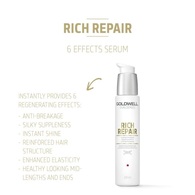 Goldwell Dualsenses Rich Repair 6 Effects Serum 100ml Halo Hair & Skin - khdskinhairbeautyau.com
