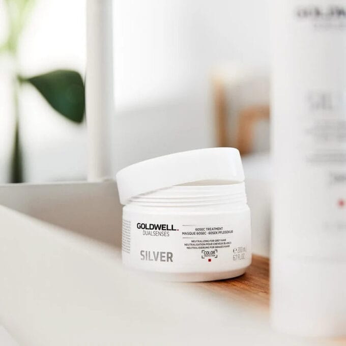 Goldwell Dualsenses Silver 60 Second Treatment 200ml Halo Hair & Skin - khdskinhairbeautyau.com