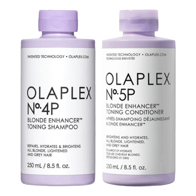 Olaplex No.4P and No.5P Blonde Enhancer Toning Shampoo and Conditioner 250ml Bundle Halo Hair & Skin - khdskinhairbeautyau.com