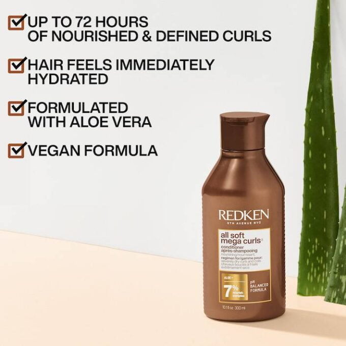Redken All Soft Mega Curls Conditioner 300ml Halo Hair & Skin - khdskinhairbeautyau.com