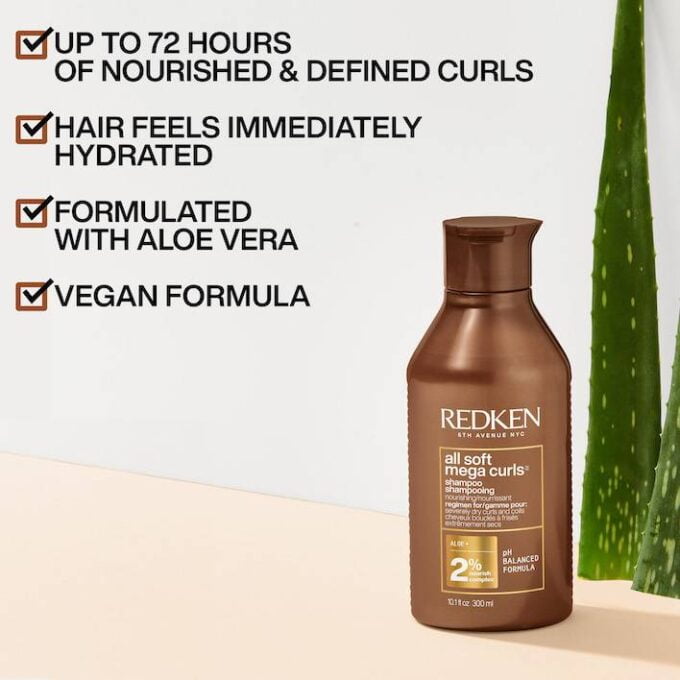 Redken All Soft Mega Curls Shampoo 300ml Halo Hair & Skin - khdskinhairbeautyau.com