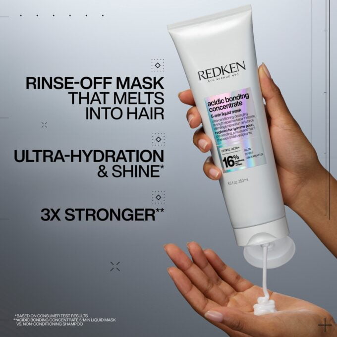 Redken Acidic Bonding Concentrate 5-minute Mask 250ml Halo Hair & Skin - khdskinhairbeautyau.com