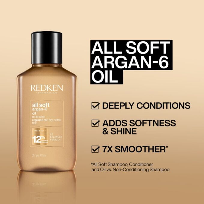 Redken All Soft Argan Oil 111ml Halo Hair & Skin - khdskinhairbeautyau.com