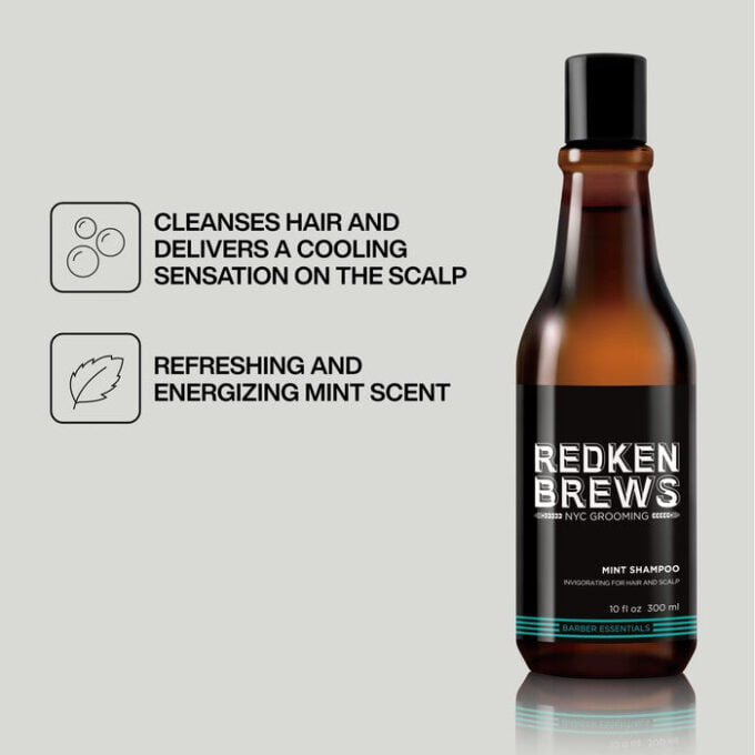 Redken Brews Mint Shampoo 300ml Halo Hair & Skin - khdskinhairbeautyau.com