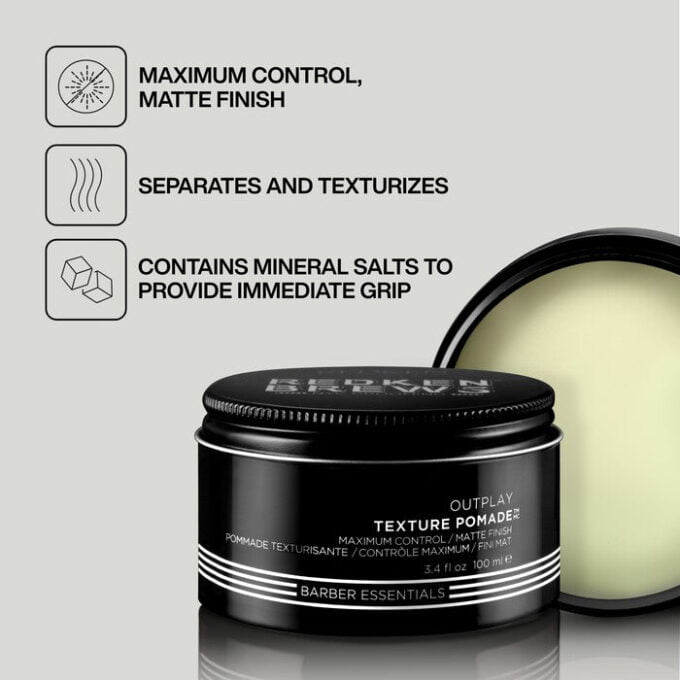 Redken Brews Outplay Texture Pomade 100ml Halo Hair & Skin - khdskinhairbeautyau.com
