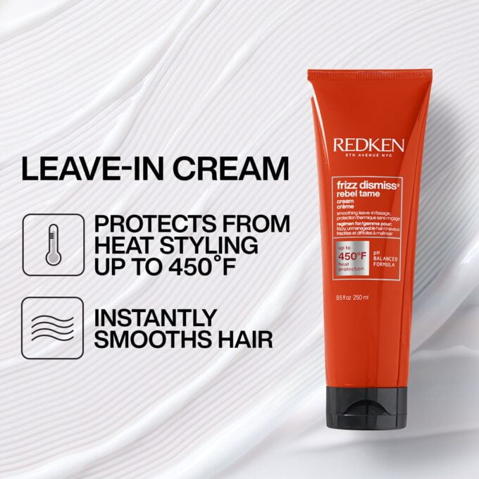 Redken Frizz Dismiss Rebel Tame Heat Protecting Cream 250ml Halo Hair & Skin - khdskinhairbeautyau.com