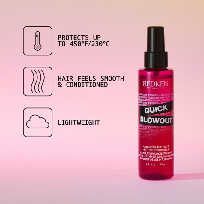 Redken Quick Blowout Lightweight Blow Dry Primer Spray 125ml Halo Hair & Skin - khdskinhairbeautyau.com