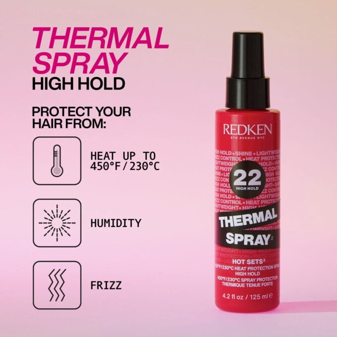 Redken Thermal Spray High Hold 125ml Halo Hair & Skin - khdskinhairbeautyau.com