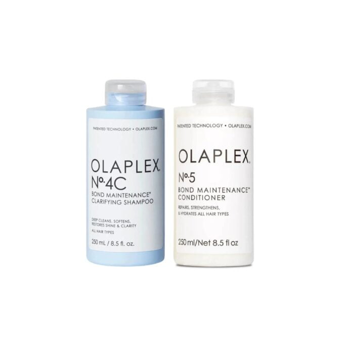 Olaplex No.4C Bond Maintenance Clarifying Shampoo 250ml and No.5 Conditioner 250ml Bundle Halo Hair & Skin - khdskinhairbeautyau.com